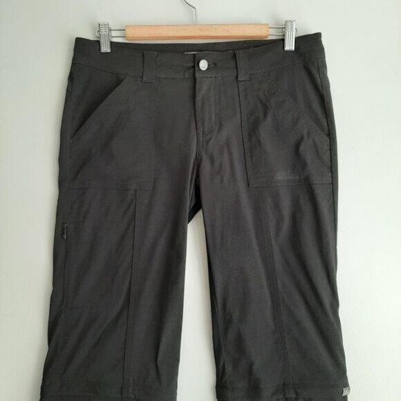 PRANA Monarch Hiking Utility Zip-Off Convertible Pants to Shorts Black Sz 6 - Picture 2 of 14